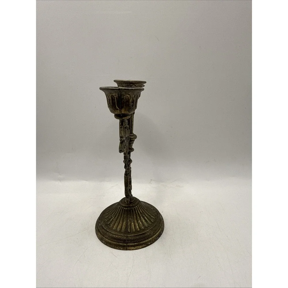 Vintage‎ Italian Ornate Brass Small 3 Branch Mini Candelabra Candle Holder Stick